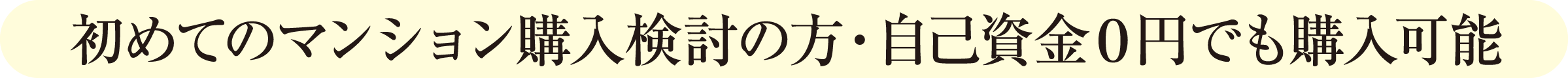 初めてのマンション購入検討の方・自己資金０円でも購入可能